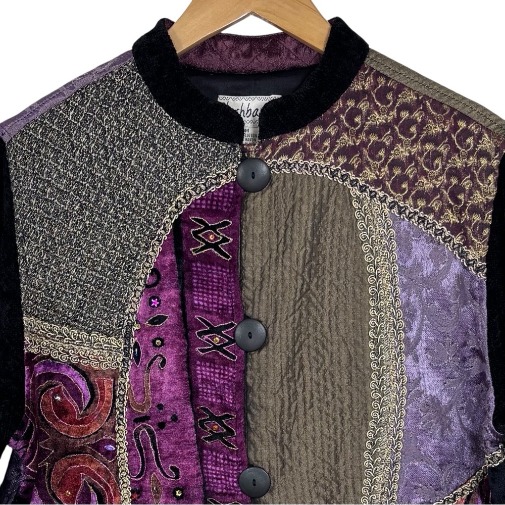 Flashback Vintage Beaded Chenille Patchwork‎ Jack… - image 3